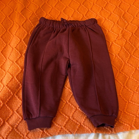Zara Cozy Maroon Kids Jogger Pants - Picture 1 of 5